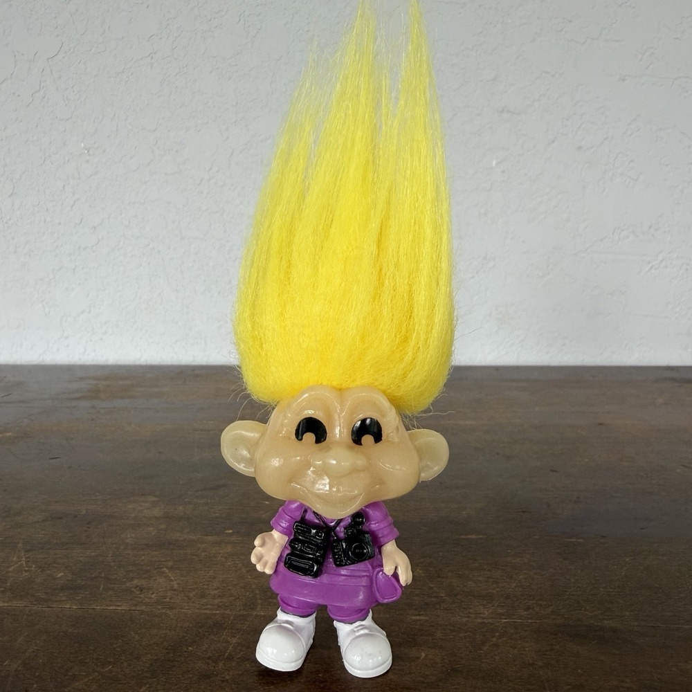 Vintage Troll Doll 1993 Glow in the Dark‎ Purple with Yellow Hair BK Burger King